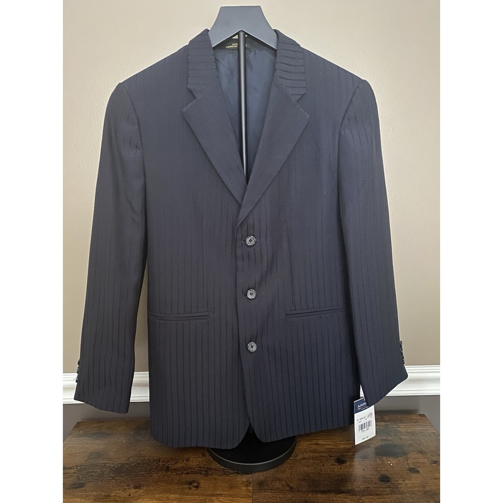 Arrow Boys Navy Blue Striped Blazer Sport Coat Stripped Kids Boys Sz 16 Regular